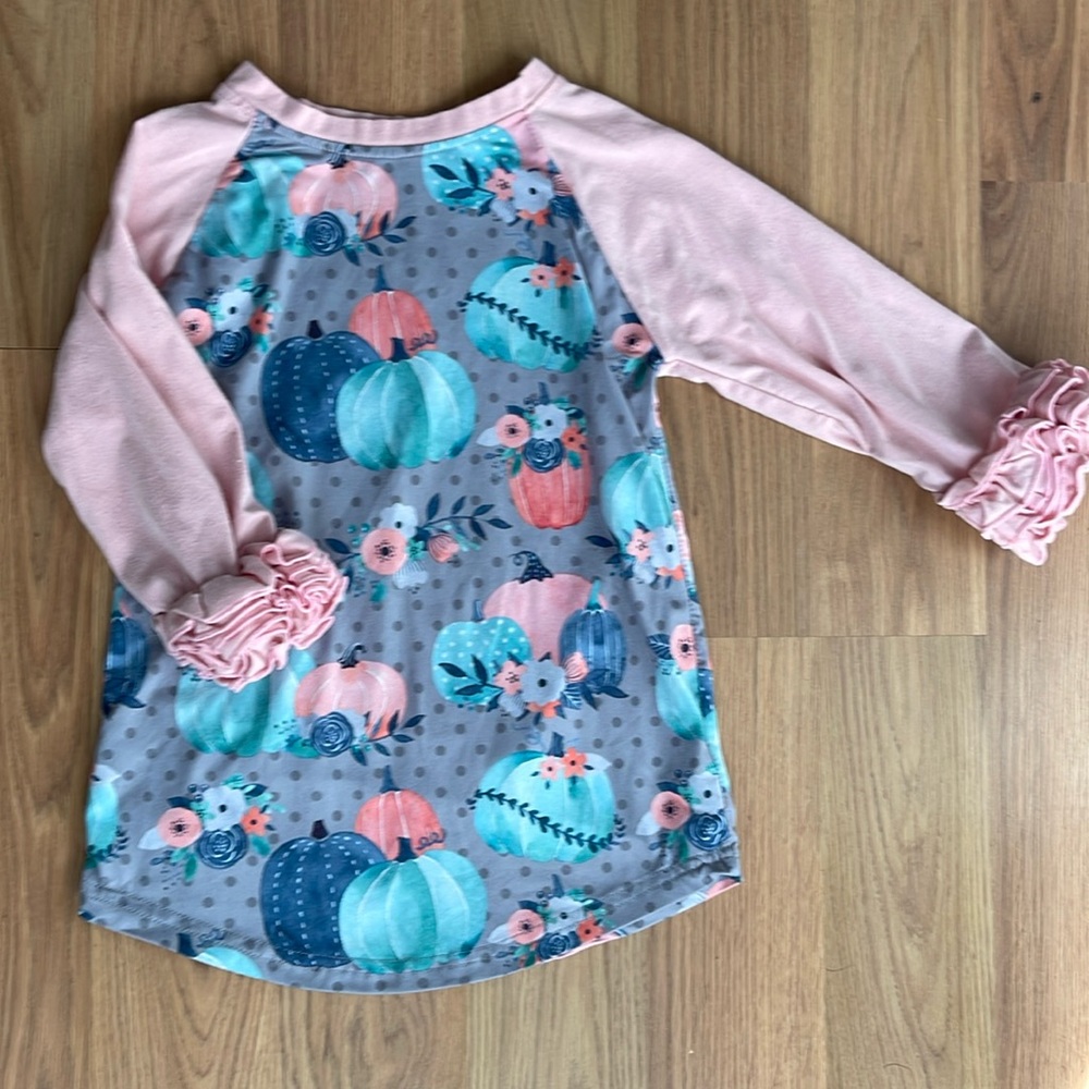 Sweet Pumpkin Ruffle 3/4 Sleeve Top